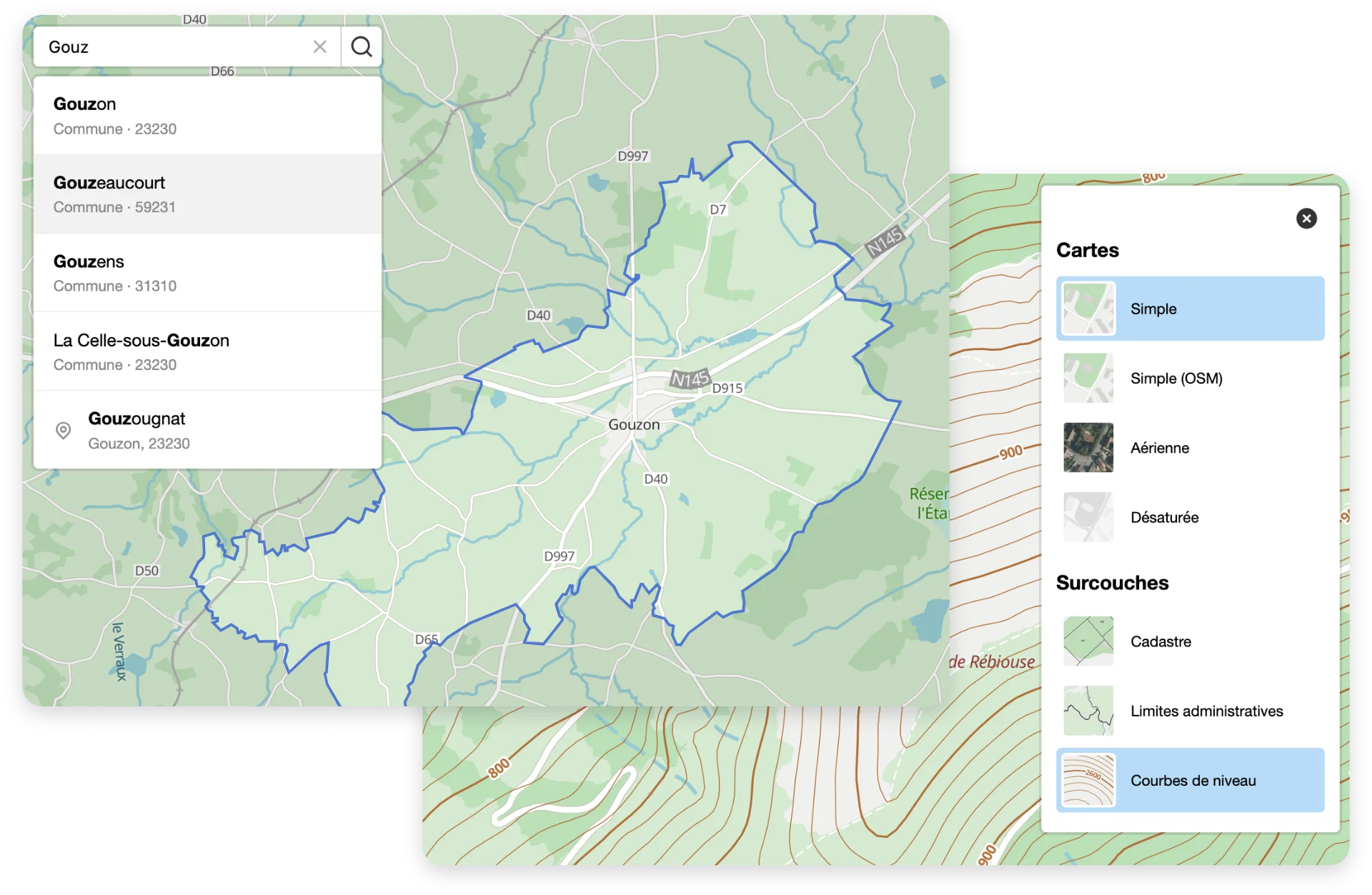 Illustration des lignes de code pour intégrer une carte.